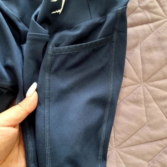 Gymshark training mesh pocket leggings slate blue size XS - Picture 9 of 12
